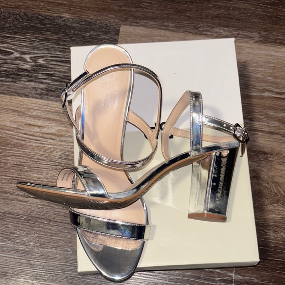 BP Metallic Silver Strappy Sandals - Picture 12 of 13